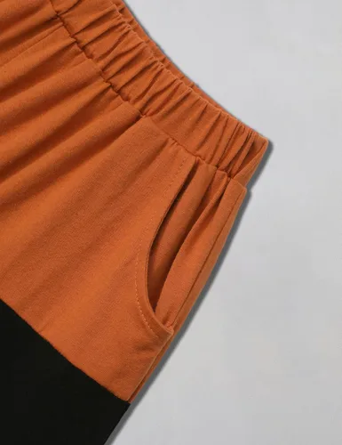 Vista 6 de Ribabz Ropa para niños pequeños, ropa de verano con estampado de letras y pantalones cortos, conjunto de 2 piezas