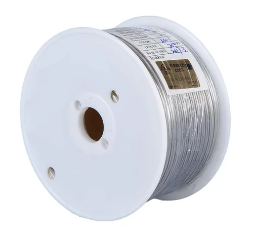 Vista 2 de B&P Lamp® Plata transparente, carrete de 250 pies, cable de lámpara de plástico 18/2, tamaño SPT-1