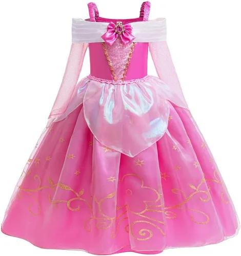 Vista 14 de REXREII Disfraz de princesa durmiente para niñas, disfraz de Halloween, cosplay, Navidad, fiesta de cumpleaños (accesorios)