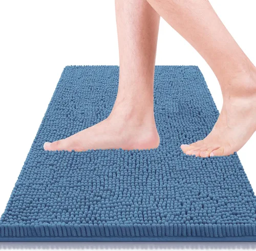 Vista 28 de Alfombras de baño de 47 x 17 pulgadas, súper absorbentes, suaves, gruesas, lavables a máquina, tapete de baño de felpilla antideslizante, tapete