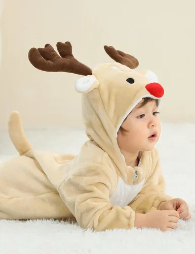 Vista 4 de Disfraz unisex de franela para bebés y niños pequeños
