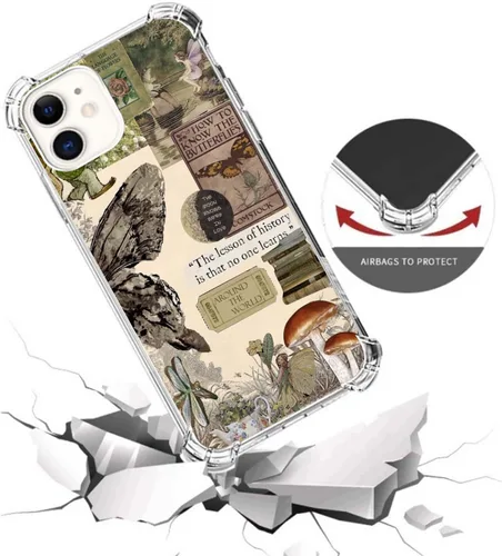 Vista 2 de Funda de teléfono con diseño de collage de mariposas estética, compatible con iPhone 11, diseño de hadas y naturaleza. Funda de collage