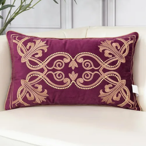 Vista 14 de Aeckself Funda de almohada floral europea de 16 x 16 pulgadas, funda de almohada decorativa bordada de terciopelo de lujo para sofá, dormitorio