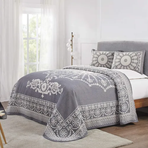 Vista 14 de Superior Juego de colcha de mezcla de algodón de 2 piezas, manta ligera, 1 funda de almohada a juego, ropa de cama a medida, dormitorio tradicional