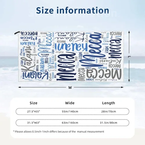 Vista 2 de Toallas de playa personalizadas para adultos, toallas de playa personalizadas con nombres para viajes, toallas de playa de microfibra, regalos