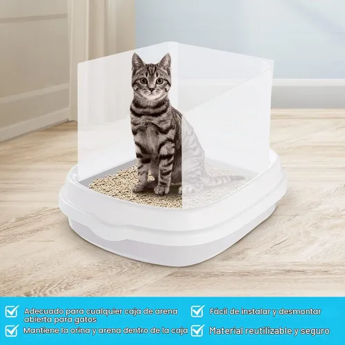 Vista 3 de 3 piezas de caja de arena para gatos escudos para orina, protector contra 3 unidades.