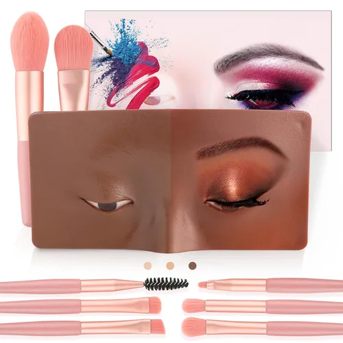 Vista 12 de Cara de práctica de maquillaje de silicona, maniquí 5D para sombra de ojos de pestañas Odorless Soft Silicone, Reusable 5000+ Times, Easy Clean