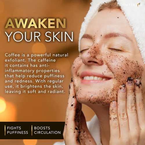 Vista 7 de Cosmetasa Kit de aceite de masaje – Aceite de masaje anticelulitis con café arábica orgánico exfoliante facial y corporal, guantes exfoliantes