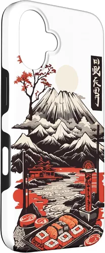 Vista 3 de Aesthetic Sushi Design Vintage Colour Woodcut Ukiyo-E Style Case for iPhone 16