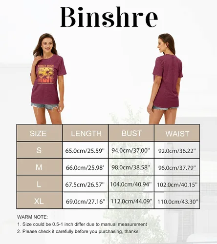 Vista 6 de Beach Shirts for Women Hawaiian Graphic Tees Sunshine Summer Vacation Vintage Tshirt Tops
