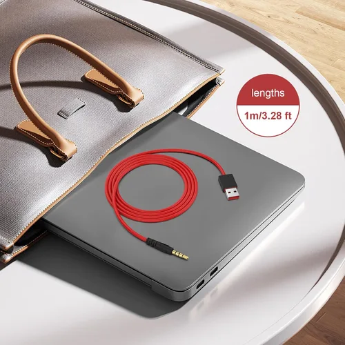 Vista 5 de Alitutumao Cable de carga USB de 0.138 in, cable de sincronización de datos, compatible con auriculares inalámbricos Beats By Dre Studio Solo