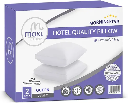 Vista 9 de Almohada de plumón alternativo, Five Star, tela 100% de algodón, un artículo imprescindible., Algodón, Blanco, Estándar