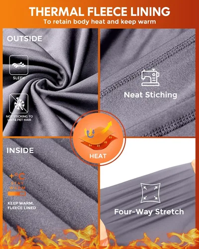 Vista 4 de CL convallaria Paquete de 2 calzoncillos térmicos largos para hombre, forro polar suave, capa base para clima frío, tallas XS-4XL