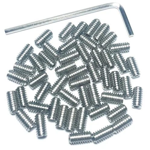Vista 8 de Juego de 50 tornillos de fijación 8-32 x 1/2 pulgada de acero inoxidable 304 con cabeza Allen hexagonal y cavidad hexagonal, con llave Allen