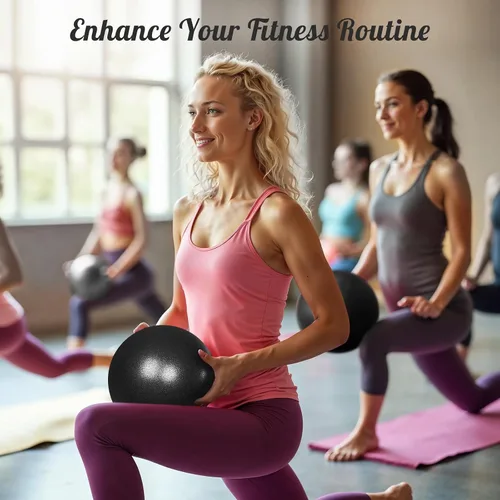 Vista 6 de Pelota de pilates pequeña de 9 pulgadas, mini pelotas de yoga para gimnasio, yoga, entrenamiento de núcleo, fitness, entrenamiento, estabilidad