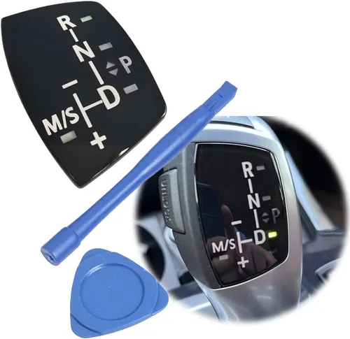 Vista 8 de Adhesivo para palanca de cambios de automóvil, cubierta para el panel de la perilla de cambio de BMW X1 X3 X5 X6 F01 F10 F30 F35 F18 GT 1 3 5 6 7