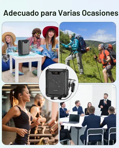 Vista 7 de SHIDU 30W Amplificador de voz con micrófono inalámbrico y auriculares de micrófono IPX6 Waterproof Amplifier Wireless & Wired Microphone Bluetooth