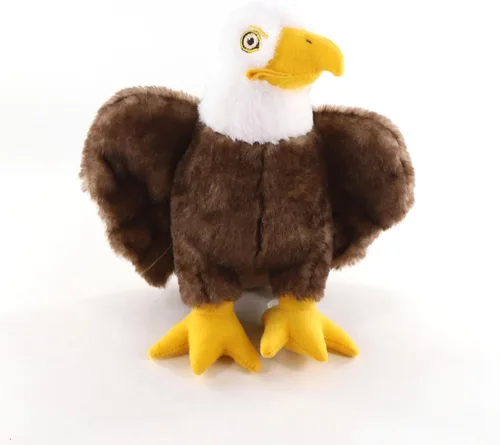 Vista 2 de The Petting Zoo Peluche de águila calva, regalos para niños, animales de vida silvestre Earth Keeperz, juguete de peluche de águila calva marrón