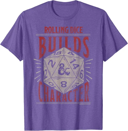 Vista 8 de Dungeons & Dragons Camiseta de manga corta con personajes Rolling Dice Builds, Negro