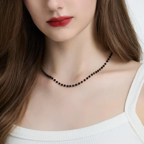 Vista 86 de Gargantilla con cuentas para mujer, chapada en oro de 18 quilates, gargantilla delicada para mujer
