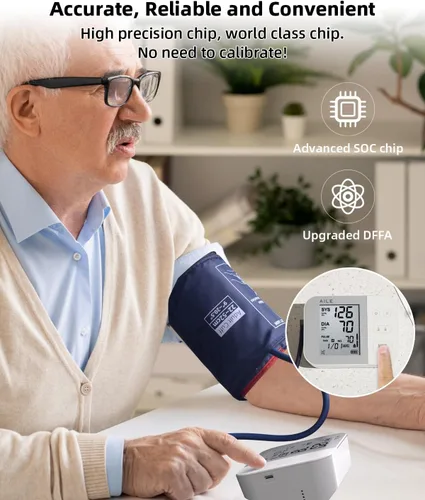 Vista 2 de AILE Monitor de presión arterial para uso doméstico, máquina de presión arterial 111 - Brazalete de presión arterial (8.7-16.5 pulgadas)