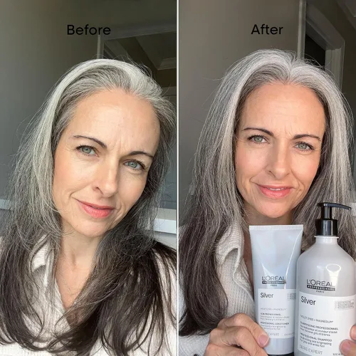 Vista 6 de L'Oréal Professionnel Paris Champú morado que deposita el color - Neutraliza los tonos amarillos no deseados para cabello natural, teñido