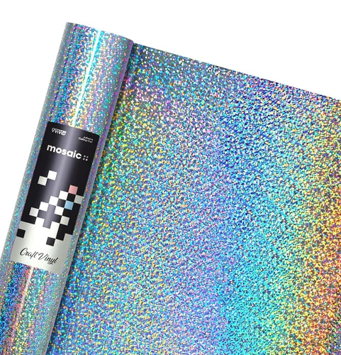 Vista 10 de VViViD Mosaic+ Vinilo para manualidades (holográfico cepillado azul, 1 x 5 pies)