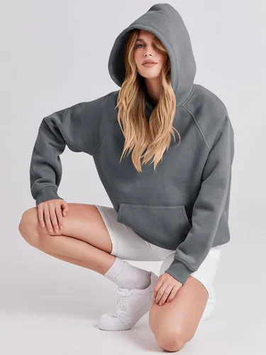 Vista 7 de ANRABESS - Sudaderas con capucha para mujer, sobre talla, de vellón de manga larga, modelo de 2024, para otoño