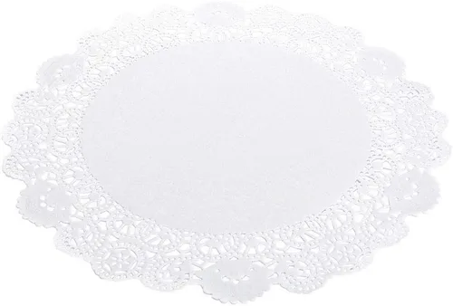 Vista 81 de Restaurantware Pastry Tek Blondas de Encaje de 4 x 4 Pulgadas 100 Vajilla Decorativa - Blondas de Mesa Desechables Redondas de Papel Negro