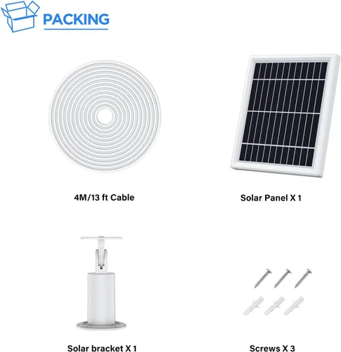 Vista 7 de OLAIKE Panel solar para anillo Stick Up Cam batería/enchufe, cargador solar impermeable de carga continua con cable de alimentación impermeable