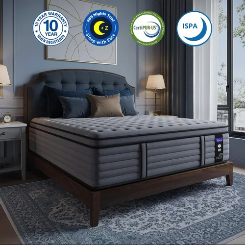 Vista 6 de (Luxury Hotel) 14 Inch Hybrid Queen Size Mattress in a Box, Medium Firm