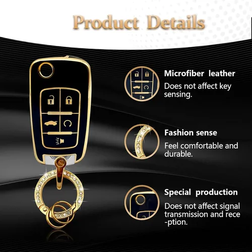 Vista 4 de Vrasly Compatible con funda para llavero Chevy con cordón para llavero