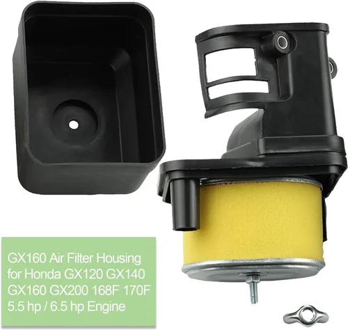 Vista 6 de Carcasa del filtro de aire GX160 con conjunto de filtro de aire para Honda GX120 GX140 GX160 GX200 168F Motor Cortacésped Reemplazar 17230-Z51-820