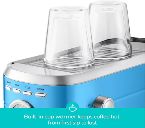 Vista 4 de CASABREWS CM5418 Cafetera espresso de 20 bares, cafetera de acero inoxidable con varita espumadora de leche, cafetera profesional con tanque de agua