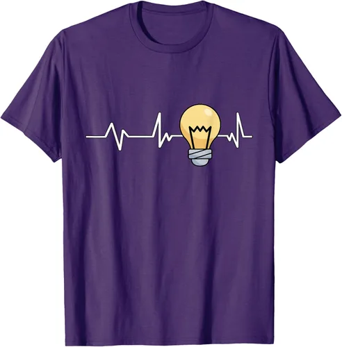 Vista 86 de Bombilla Heartbeat bombilla regalo bombilla bombilla camiseta Negro