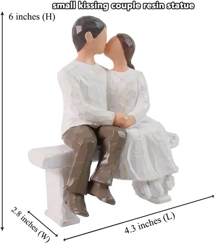 Vista 7 de jinhuoba Figuras románticas para parejas, escultura pintada a mano, el mejor regalo de San Valentín, matrimonio, aniversario, boda, compromiso