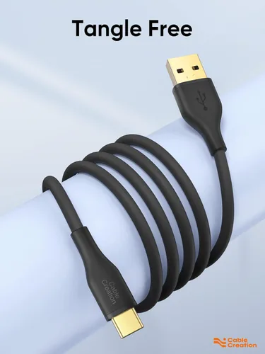 Vista 5 de CableCreation Cable USB C de 6 pies, cable USB A a USB C de silicona, cable de carga USB C 3A de carga rápida para iPhone 15/16/16 Pro Max/Plus
