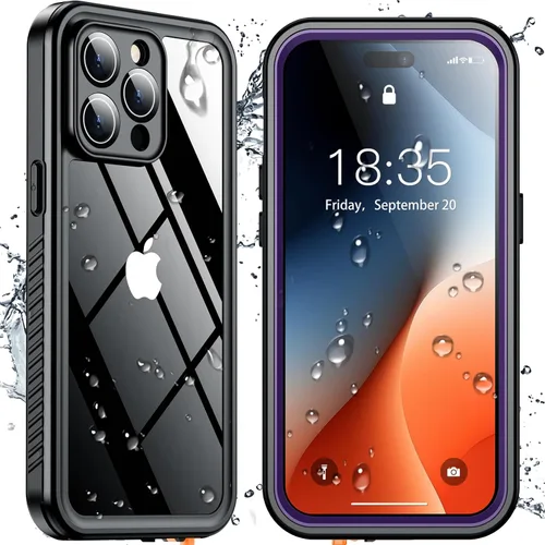Vista 16 de SPIDERCASE Funda impermeable para iPhone 12 Pro Max, lente integrada y protector de pantalla, protección completa resistente, 12 pies, a prueba