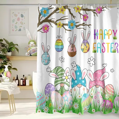 Vista 25 de Cortina de Ducha Feliz Navidad 72x72 Pulgadas Cortinas de Ducha de Reno Navideño para Baño con Ganchos Decoración Navideña de Baño Hogar Vacaciones