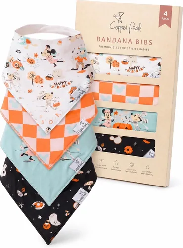 Vista 48 de Copper Pearl Baberos tipo bandana para bebé, paquete de 4 baberos de algodón suave para babear y dentición, absorbentes, ajuste ajustable, muchos