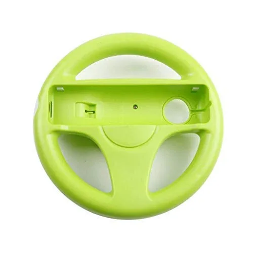 Vista 3 de GH Mario Kart 8 Steering Wheel Compatible with Nintendo Wii (Yoshi Green, 2 Pack), Racing Games Wheels for Wii (U) Remote Controller