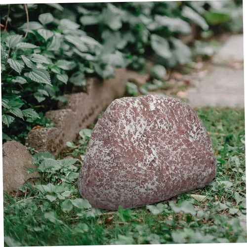 Vista 3 de Stone Key Hider - Diseño realista de roca para almacenamiento de llaves al aire libre para jardines y patios, material de resina confiable que