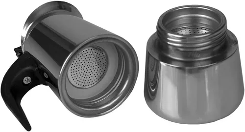 Vista 5 de Home Basics EM00248 - Máquina de café expreso de acero inoxidable de 2 tazas, color plateado