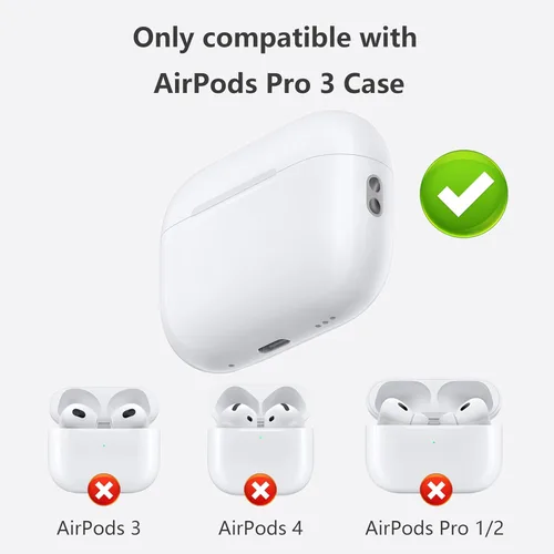 Vista 9 de VEIRRW for AirPods Pro 3 Case,Full Protective Hybrid Silicone Semi Hard Shell Triple Layer case Compatible with AirPods Pro 3rd Generation 2025