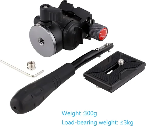 Vista 7 de LEFTFOTO Mini cabezal de fluido de trípode, cabezal fluido de 2 vías con placa de liberación rápida del sistema Arca, para cámaras réflex digitales