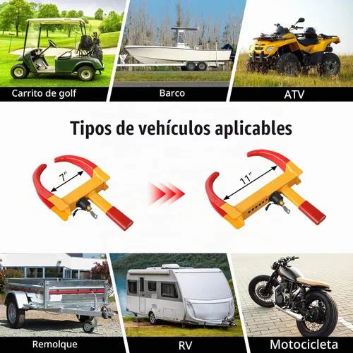 Vista 5 de KAYCENTOP Bloqueo Universal de Rueda, Bloqueo de Rueda de Seguridad para Remolque, Bloqueo de Neumático Antirrobo para Remolques, Carrito de Golf