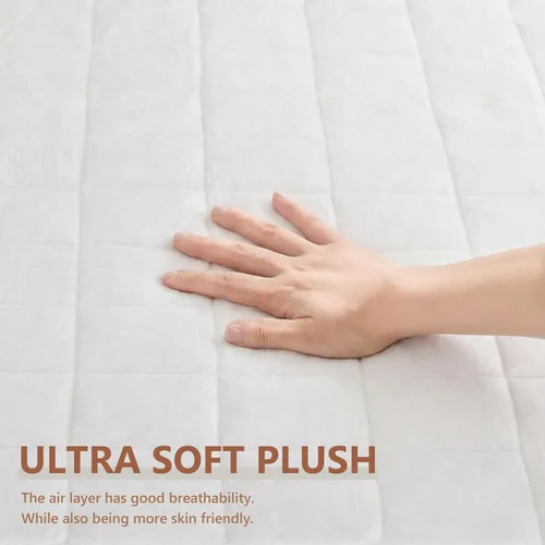 Vista 4 de Homemate - Funda calefactable para colchón tamaño individual para durmientes fríos, almohadilla de colchón eléctrica de forro polar coral con 4