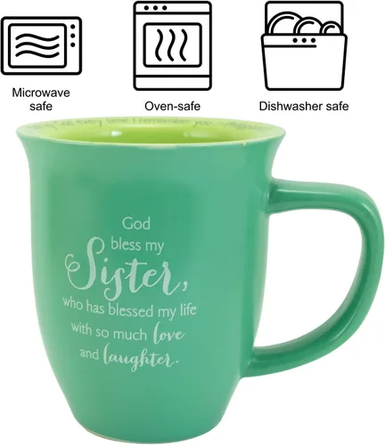 Vista 6 de Abbey Gift Juego de tazas y posavasos de cerámica para hermanas