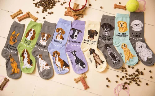 Vista 3 de Calcetines unisex Foozys Crew Calcetines novedosos para perros de razas grandes y medianas (2 pares)