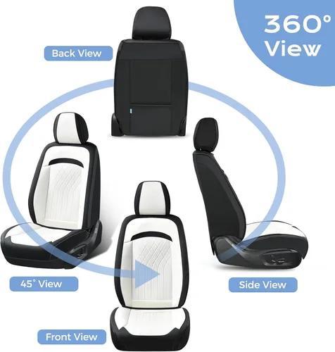 Vista 7 de Fundas de asiento delantero de automóvil, fundas de asiento de cuero para automóviles, protector de asiento impermeable transpirable, fundas